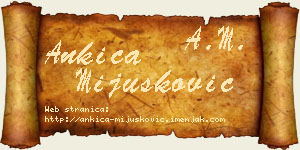 Ankica Mijušković vizit kartica